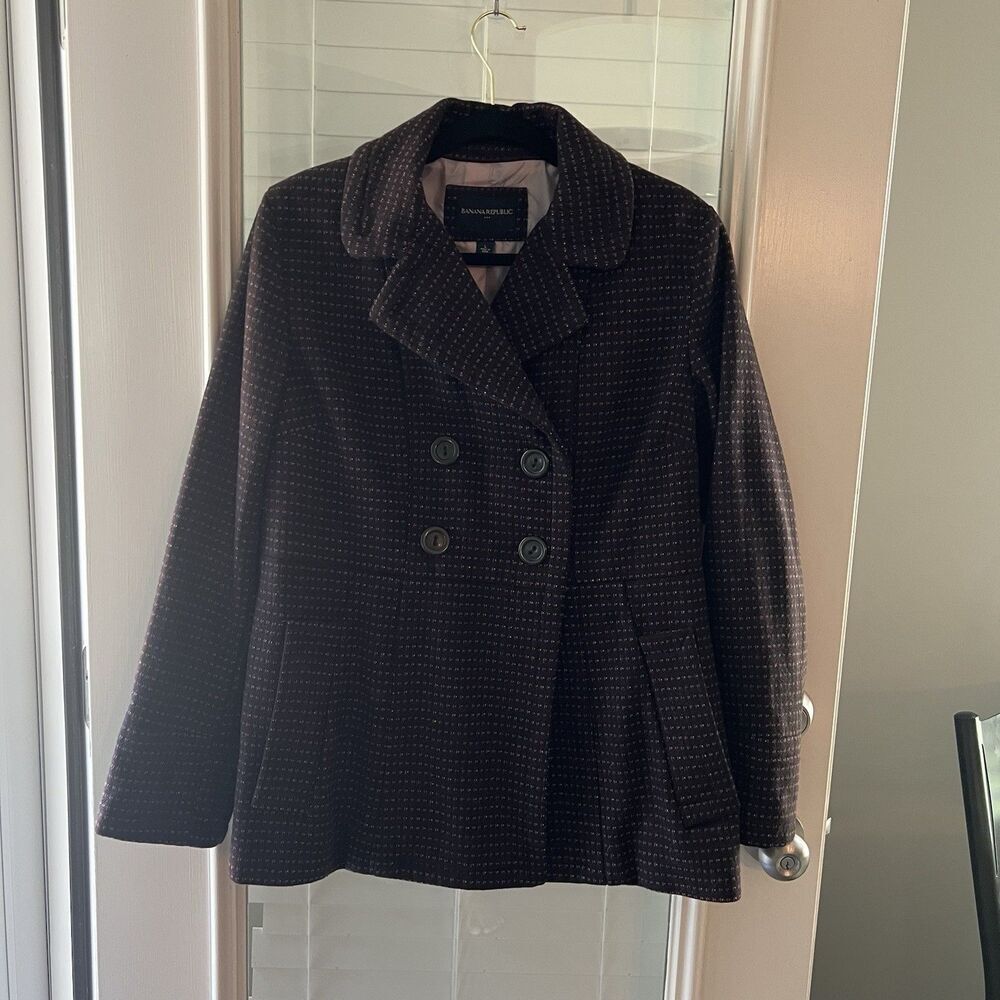 Banana Republic Women’s Peacoat Large Wool Blend